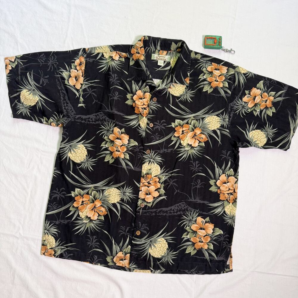 Vtg Tommy Bahama 90's Silk Hawaiian Shirt - L